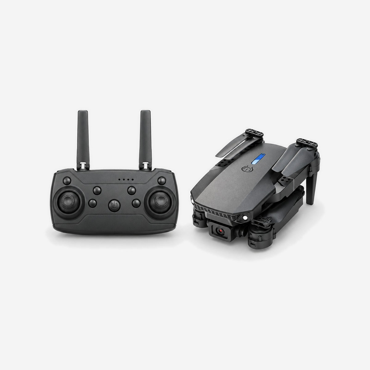 E88 Pro drone folded with remote