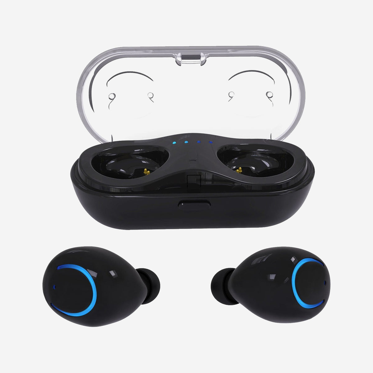 Wireless stereo earbuds